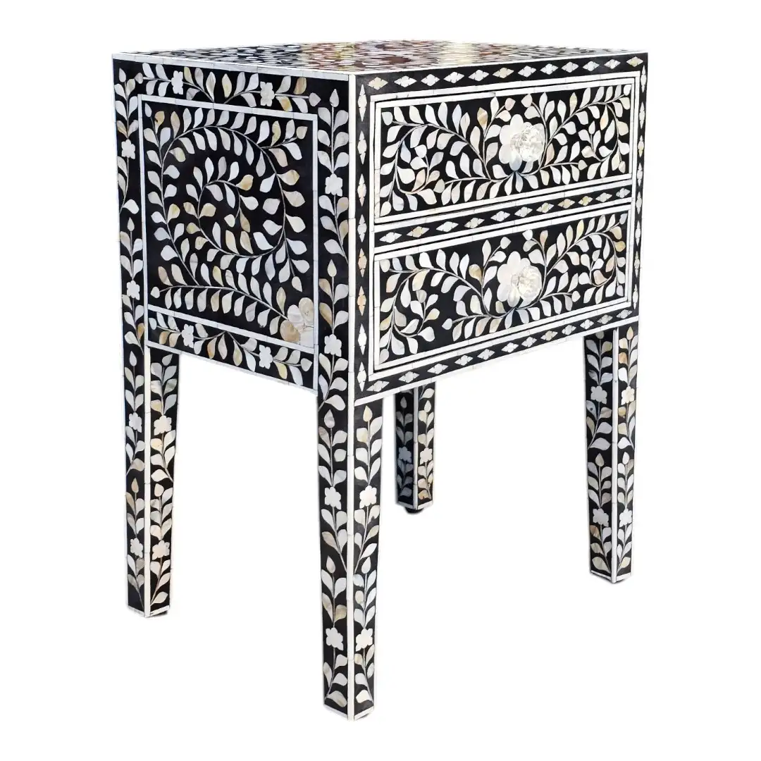 Noor Floral Inlay Side Table