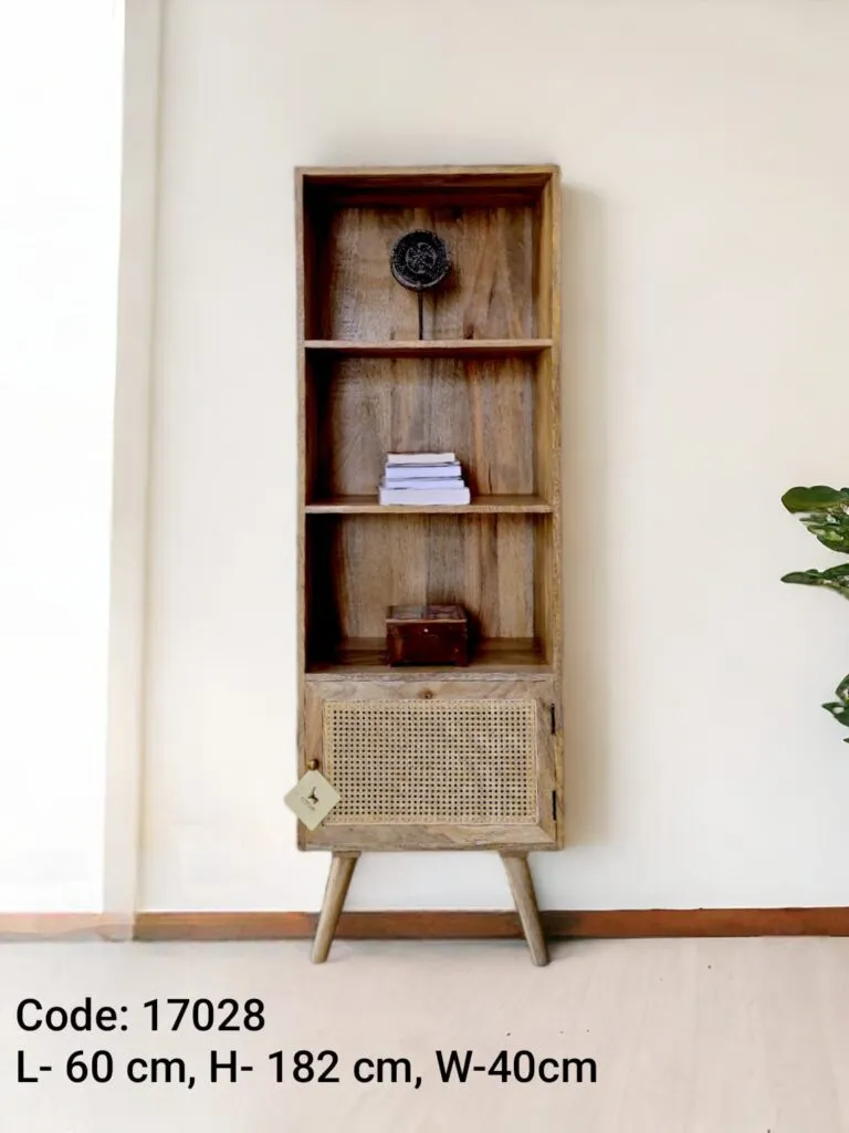 OPEN RATTAN BOOKSHELF