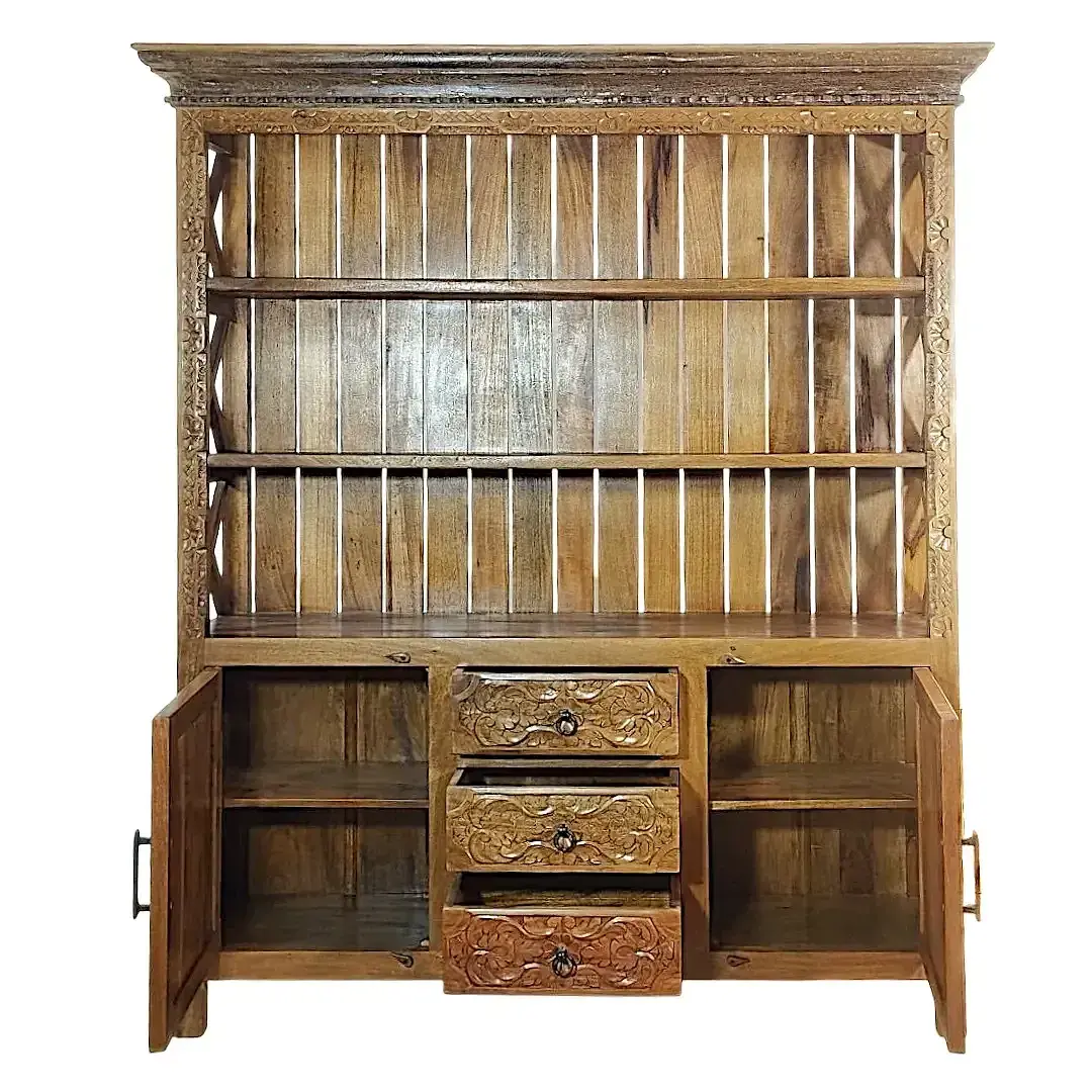 Al-Amal Carved Wood Bookcase & Display Cabinet