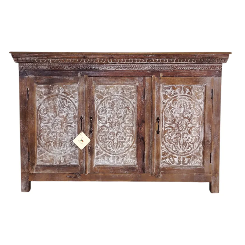 Carved Two-Tone Sideboard