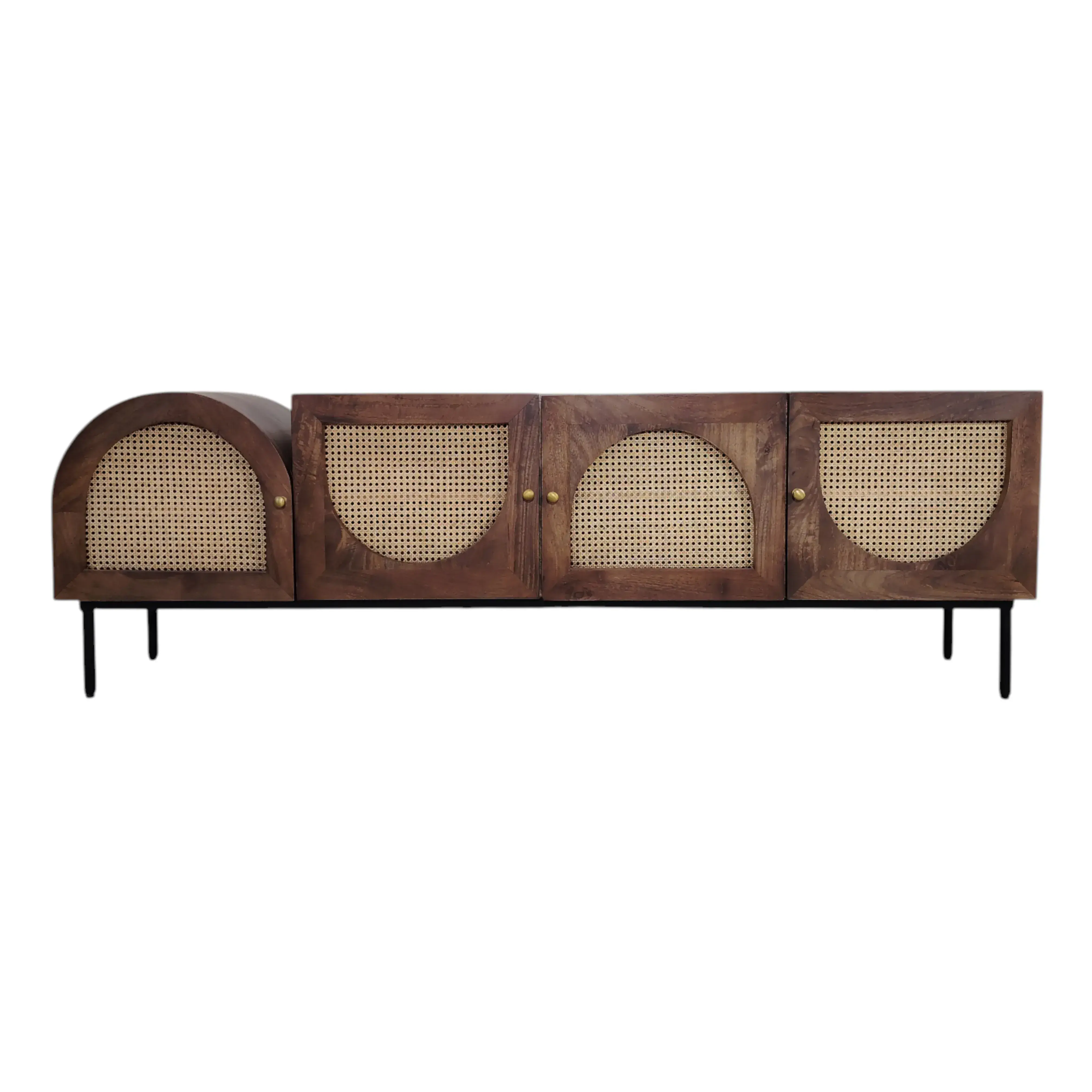 Rattan Door Media Unit – Brown/Natural