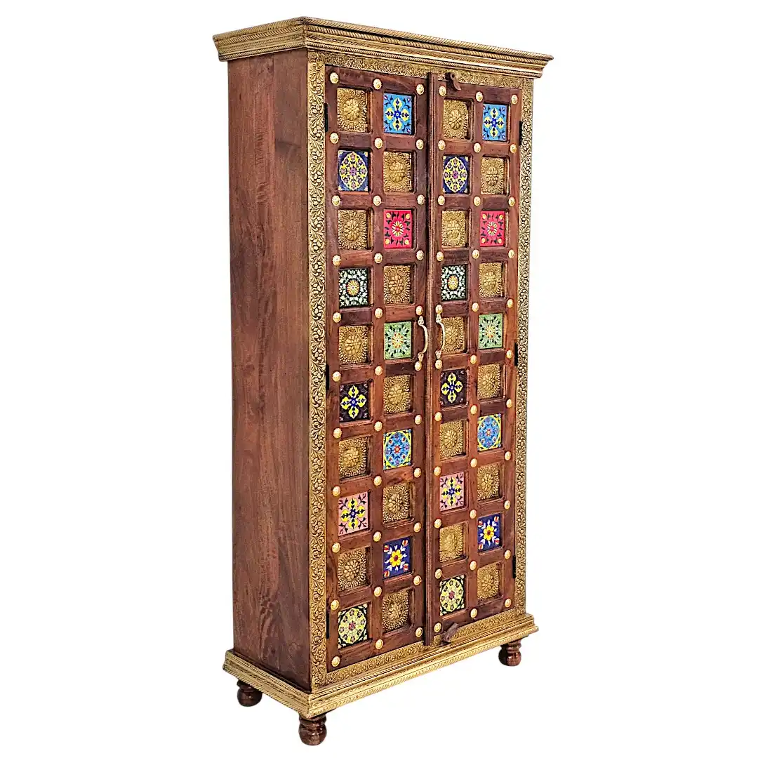 Al-Miras Indian Rosewood & Gilded Brass Tallboy