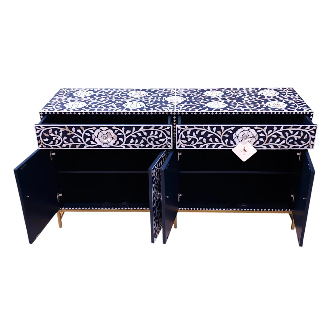 Onyx Handcrafted Floral Sideboard