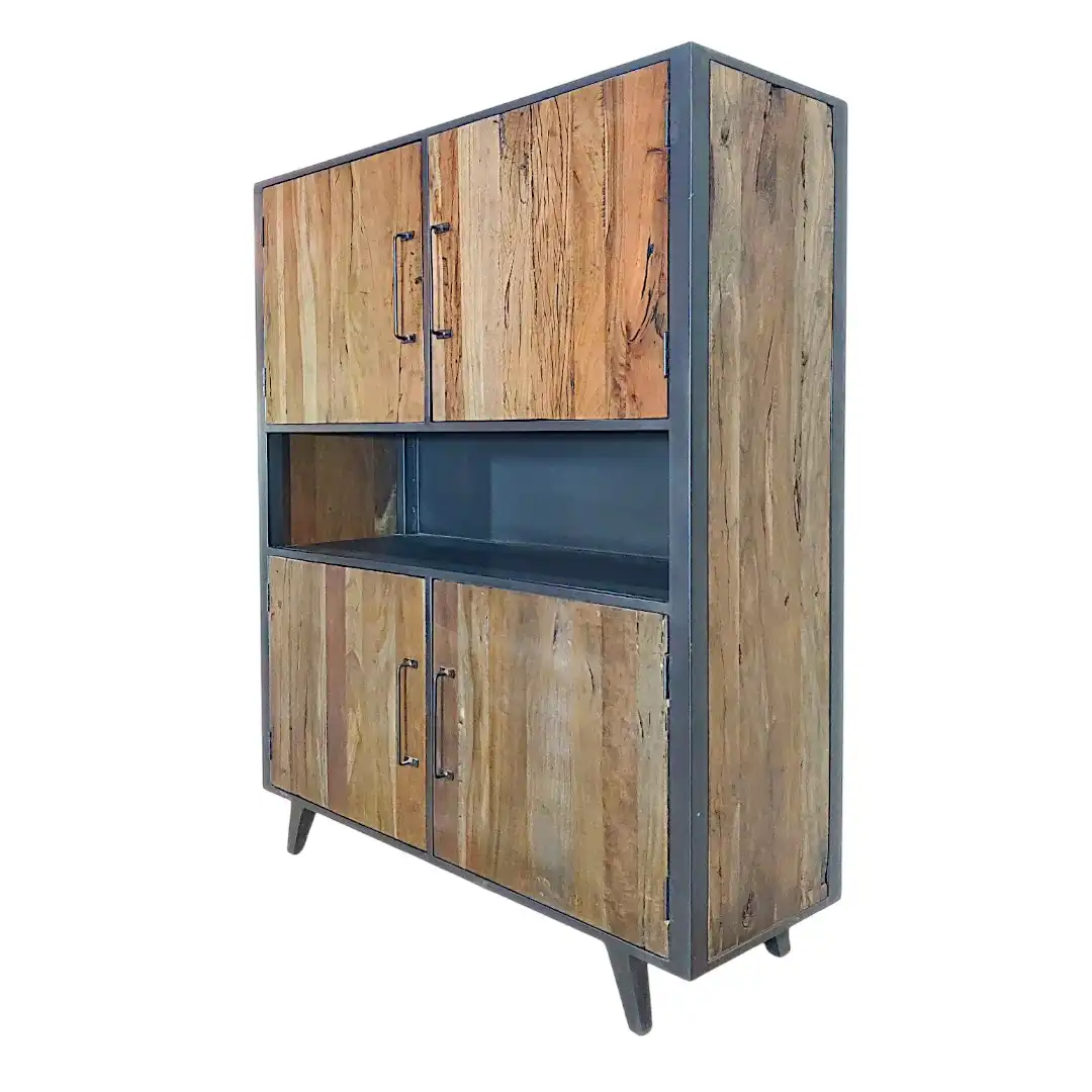 The Industrial Foundry Acacia & Iron Highboard