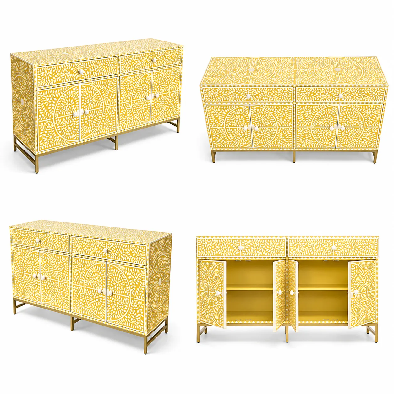 The “Marquetry Mirage” Bone Inlay Credenza