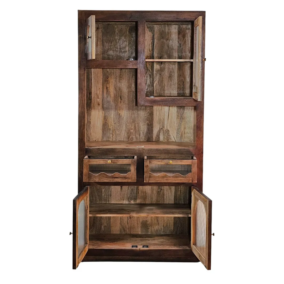 Farmhouse Arched Glass Hutch