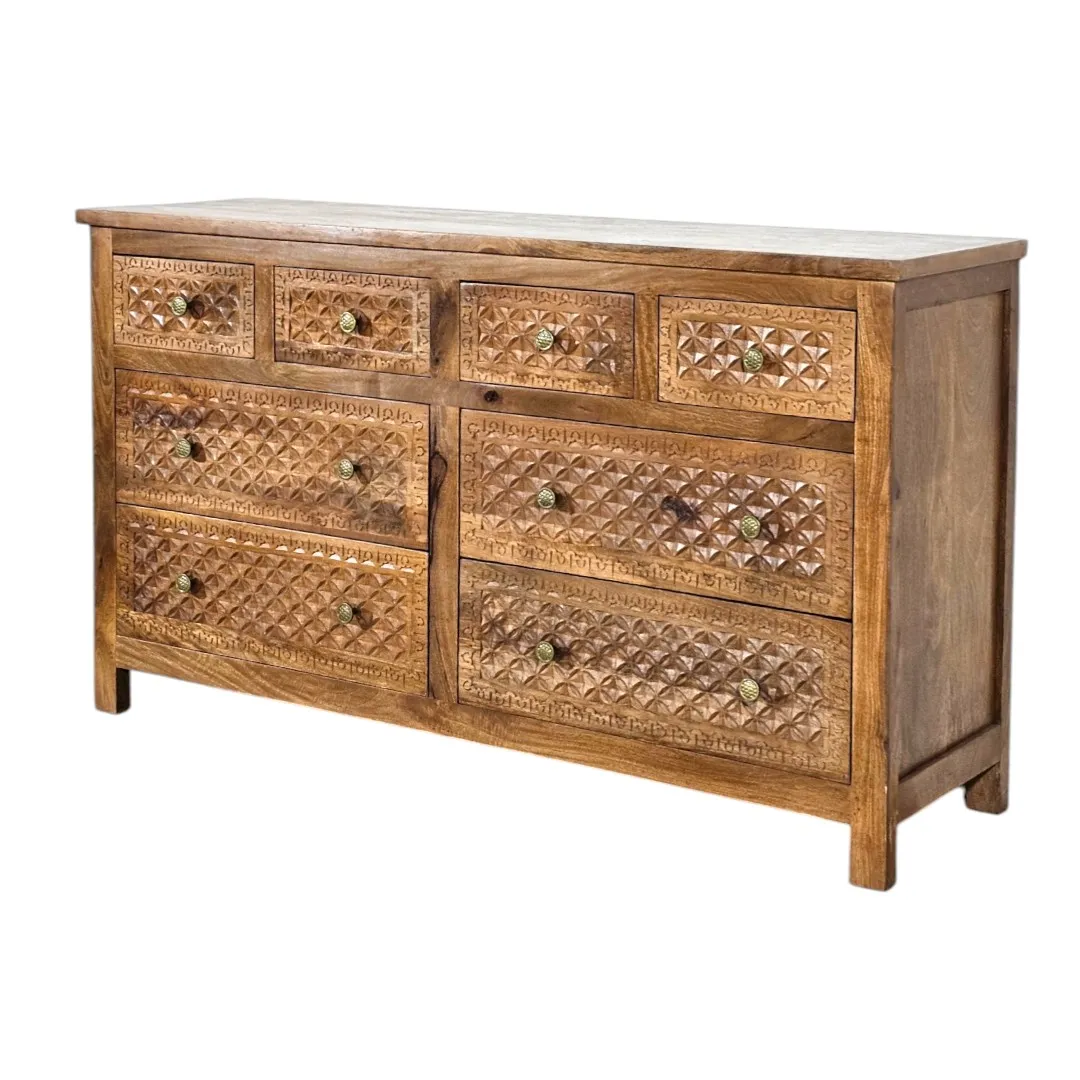 Heritage Petals Carved Wood Chest