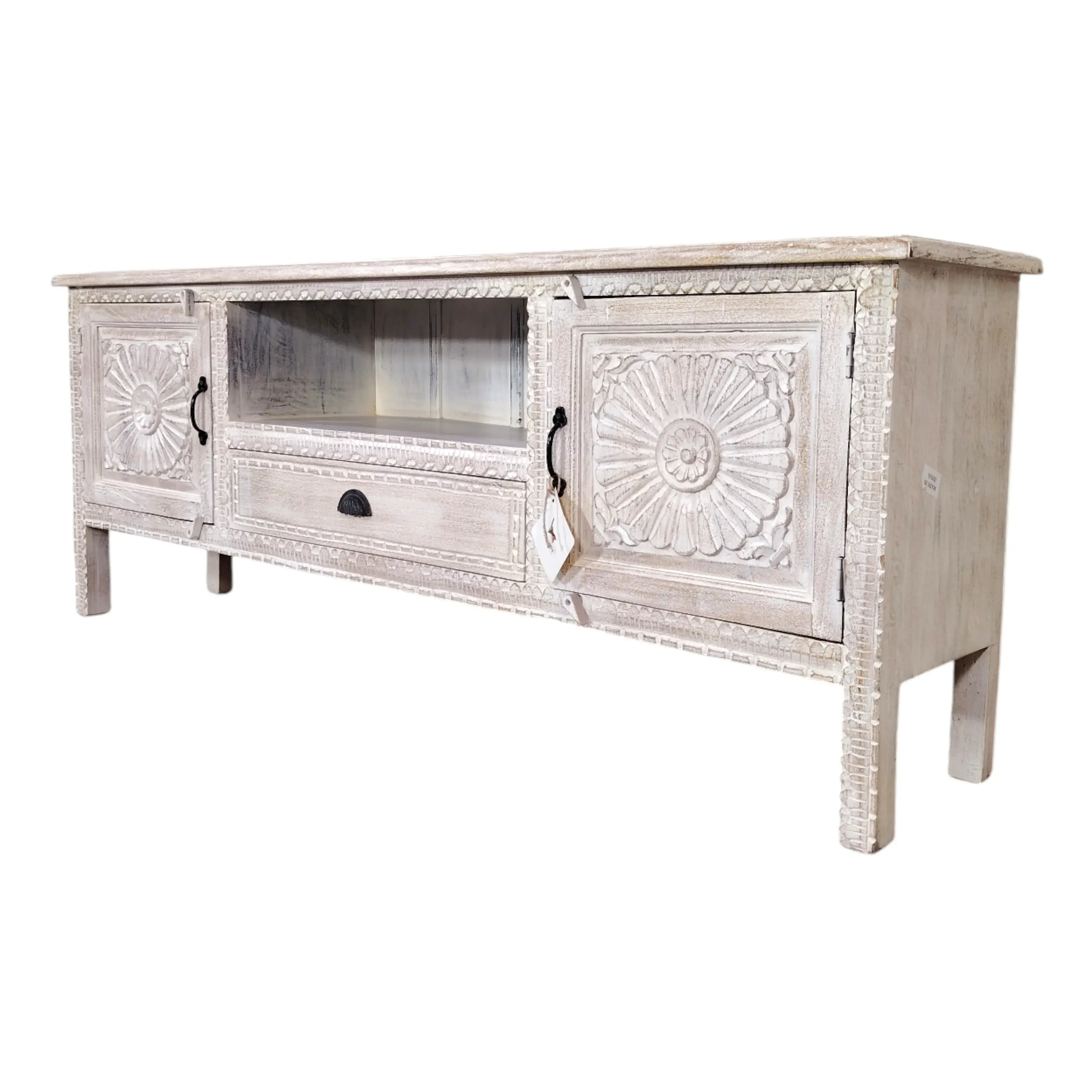 Whitewashed Media Console