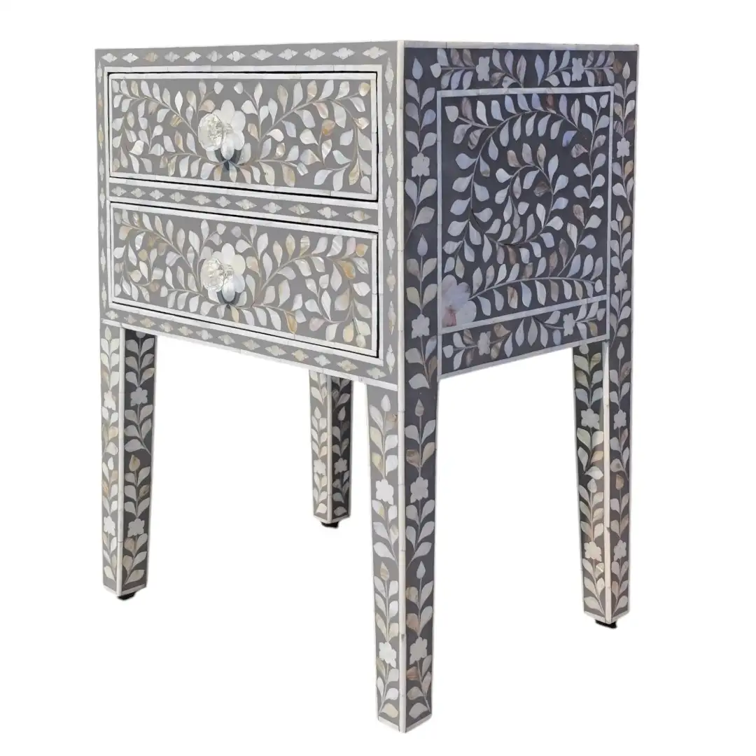 Noor Floral Inlay Side Table