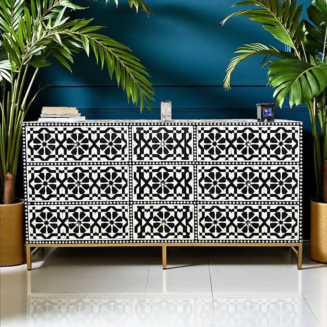 The Al-Bariq Bone Inlay Commode