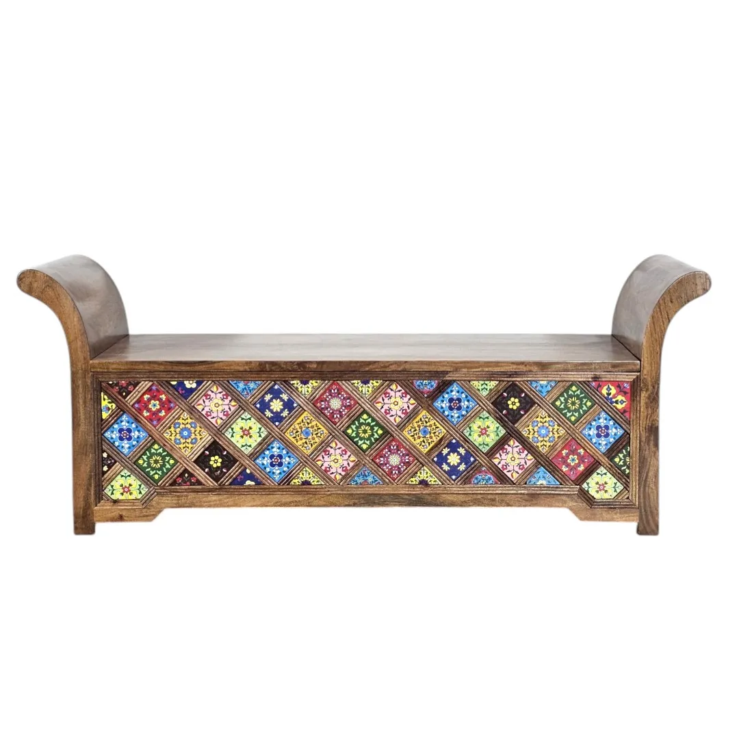 Qasr Al-Atlas Mango Wood & Azulejo Trunk (Malle d'Orient)