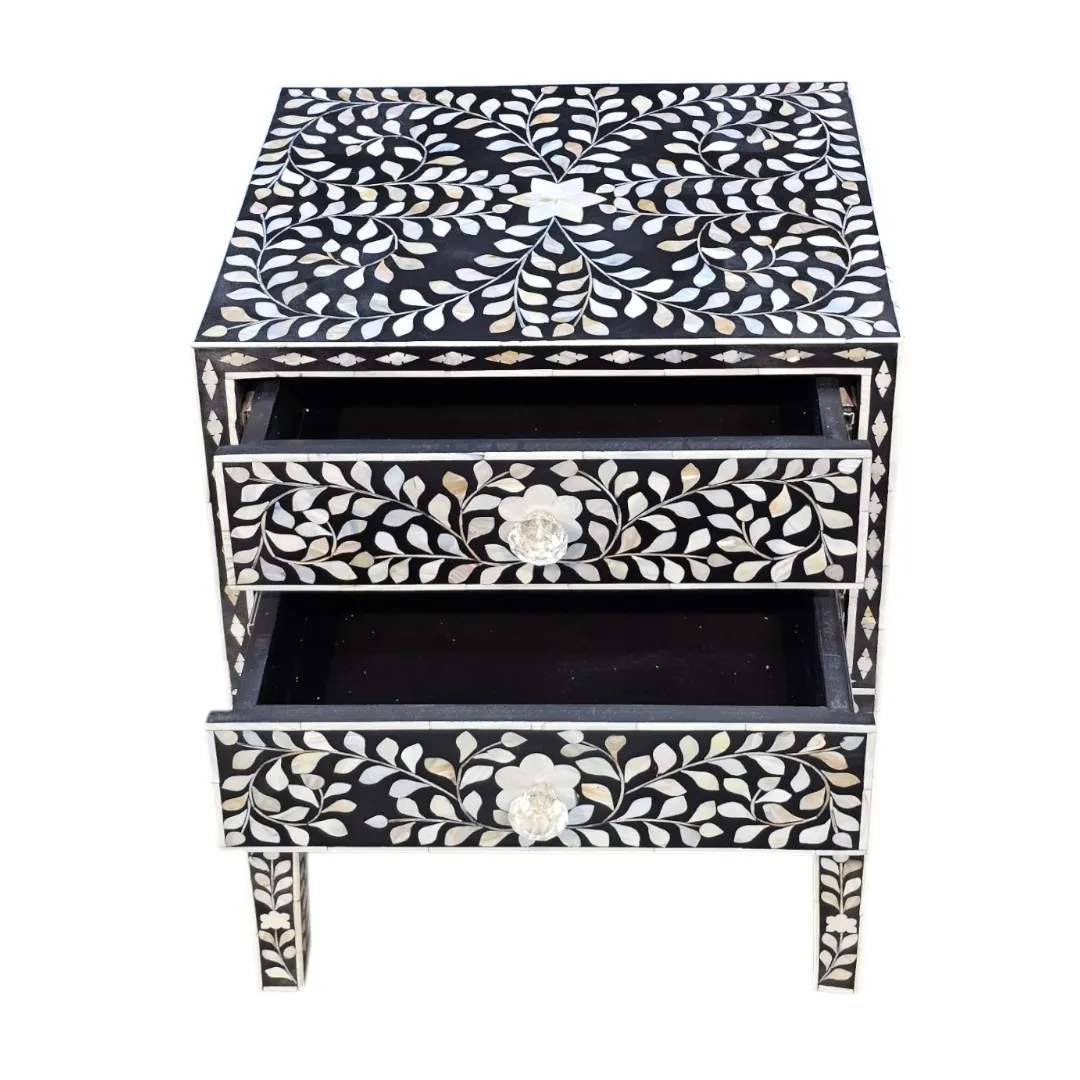 Noor Floral Inlay Side Table