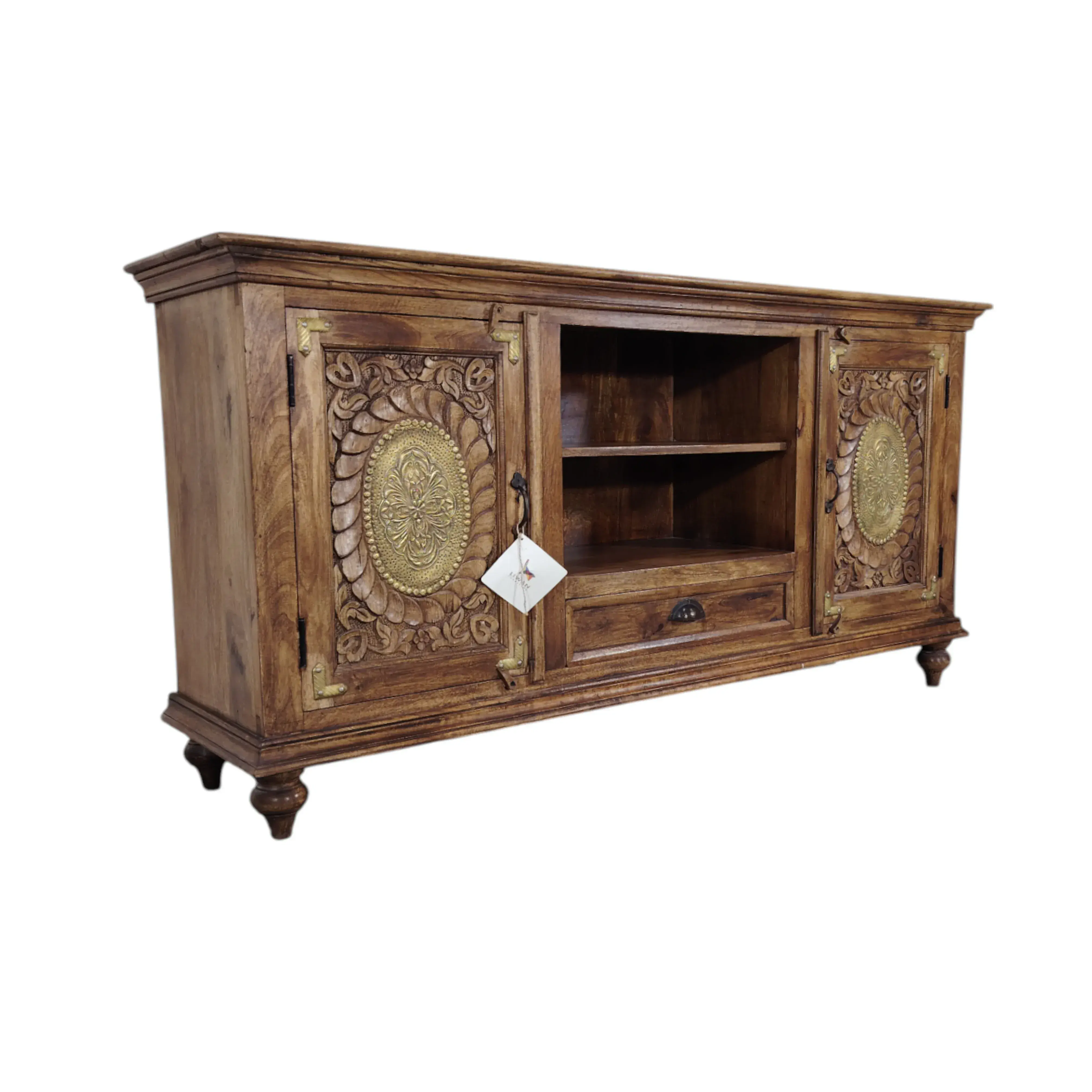 Jardin Embossed Media Cabinet | Gabinete de Latón