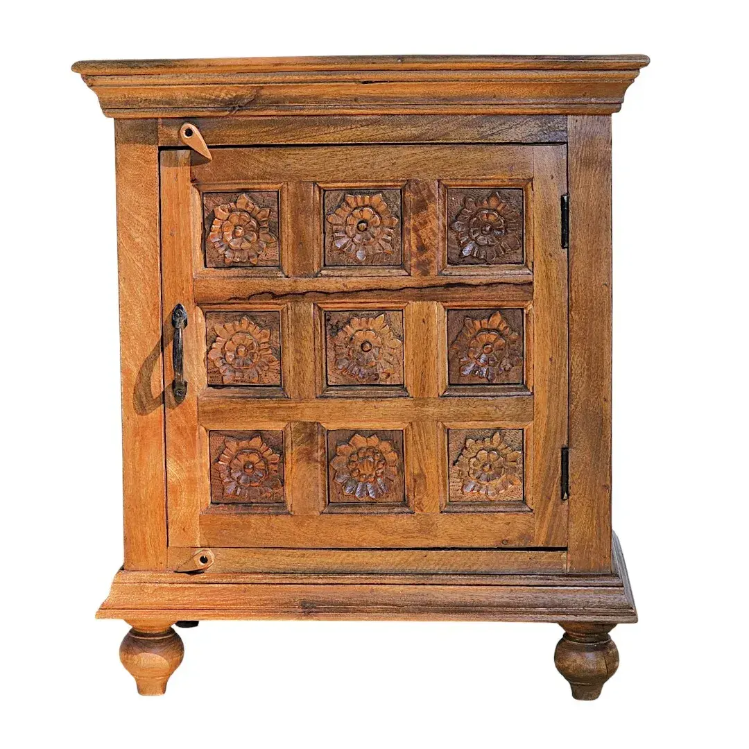 Siddha Hand-Carved Nightstand