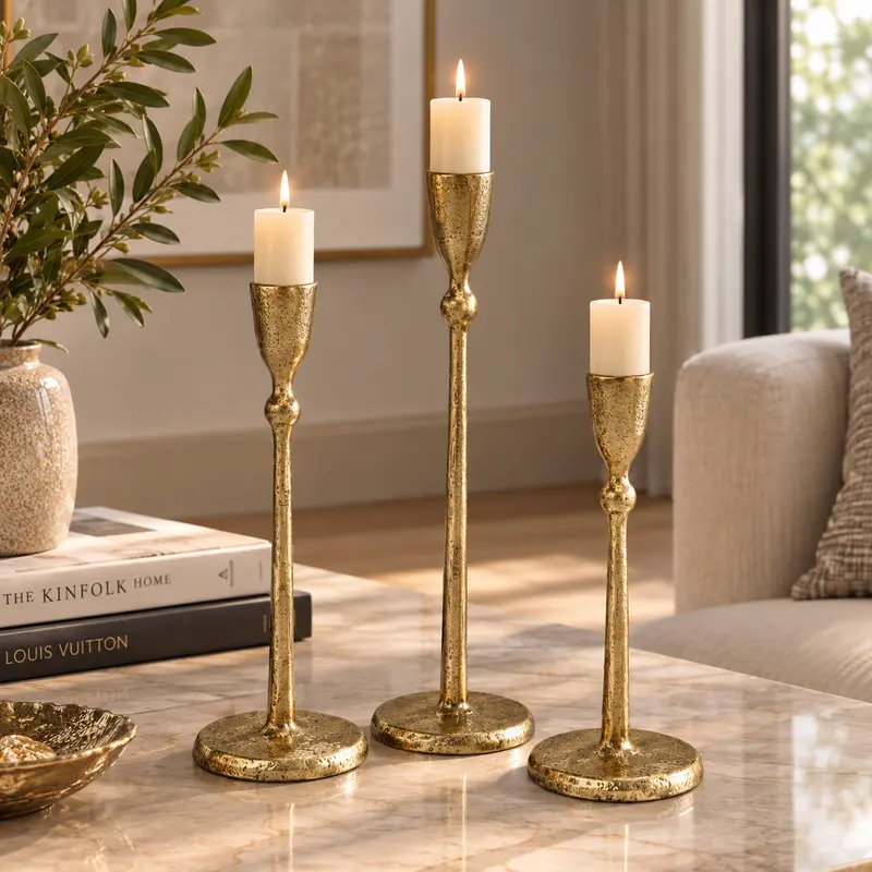 Cast Metal Taper Pillar Set