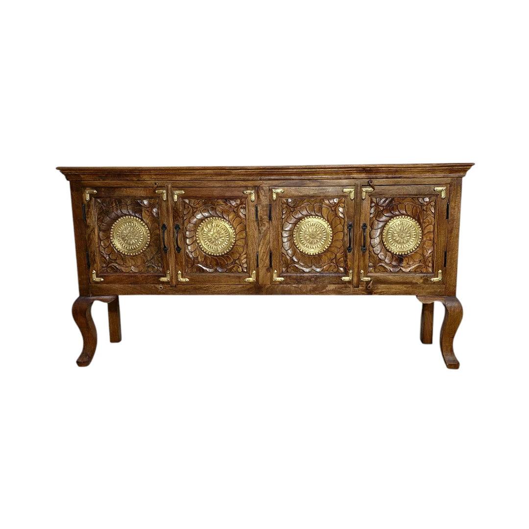 The “Maharaja’s Bloom” Hand-Carved Credenza
