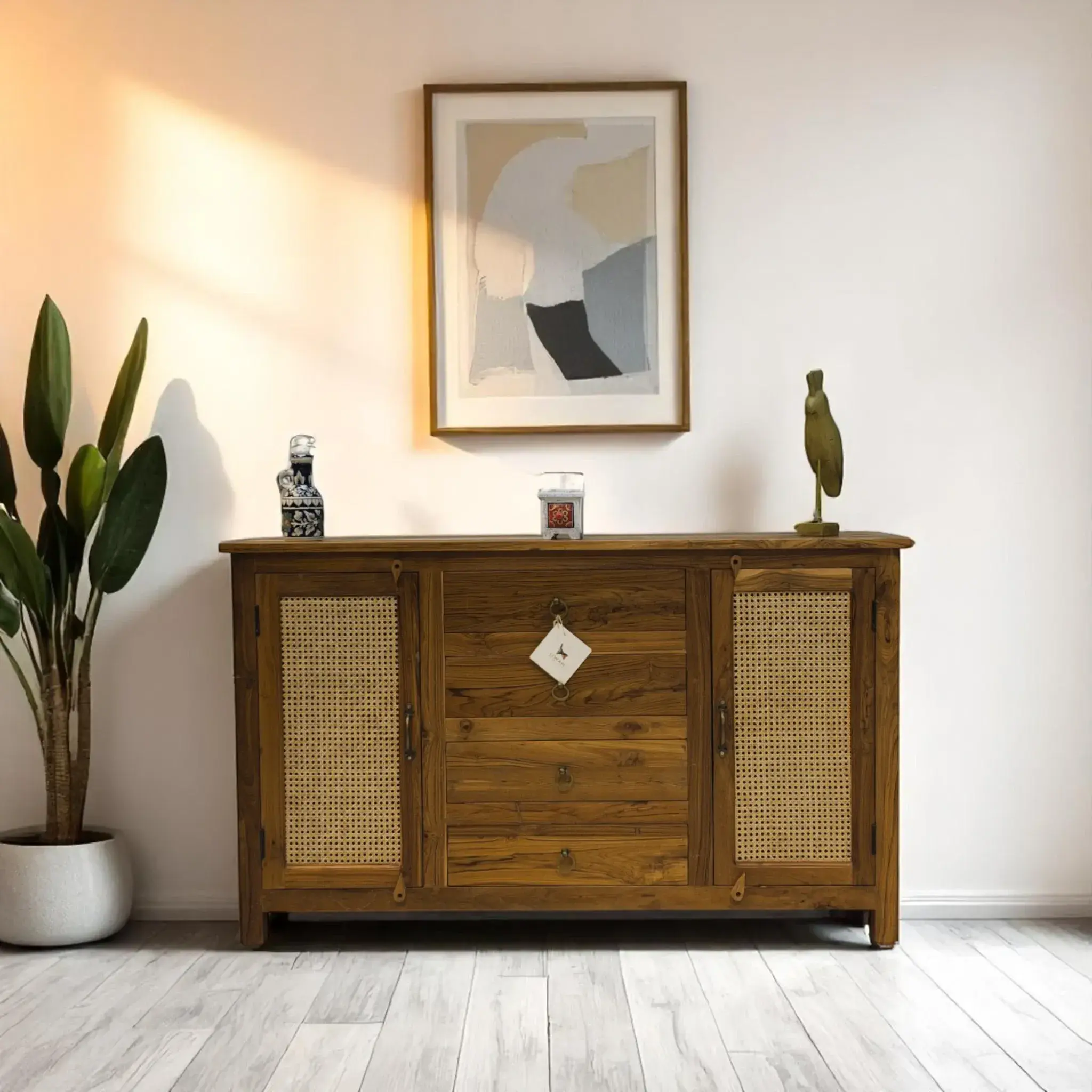 The Solara Teak & Rattan Buffet