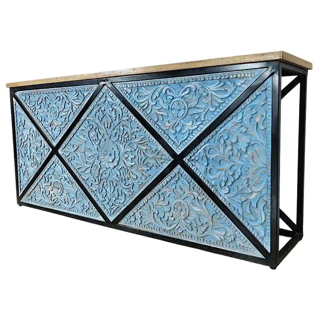 The Palladian Relief Hand-Carved Artisan Console