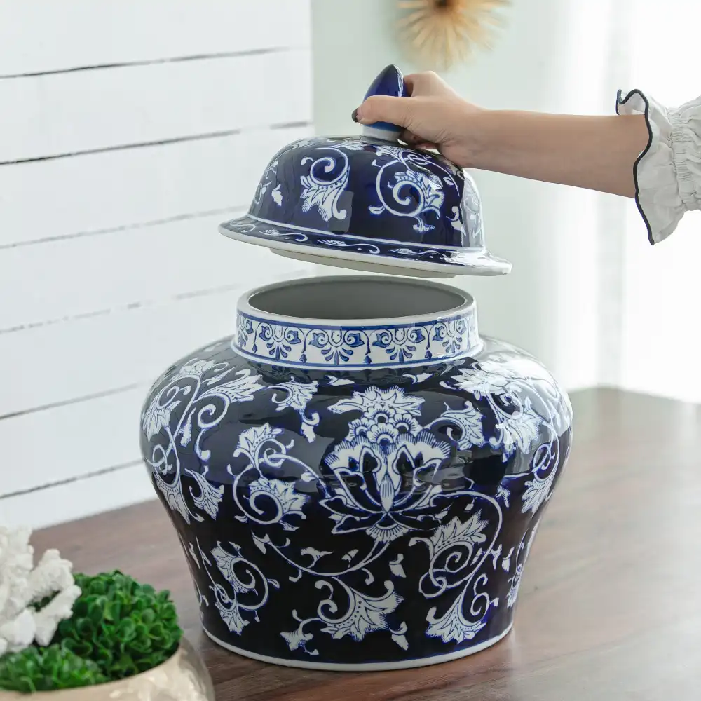 Qinghuacihui Ceramic Ginger Jar Canister
