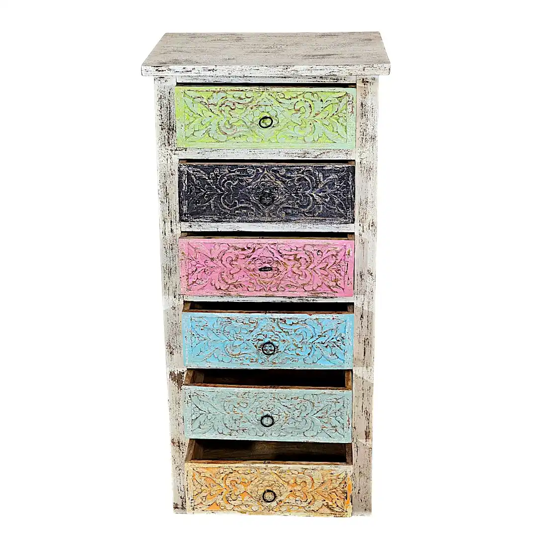 The Shekhawati Polychrome Highboy Chest