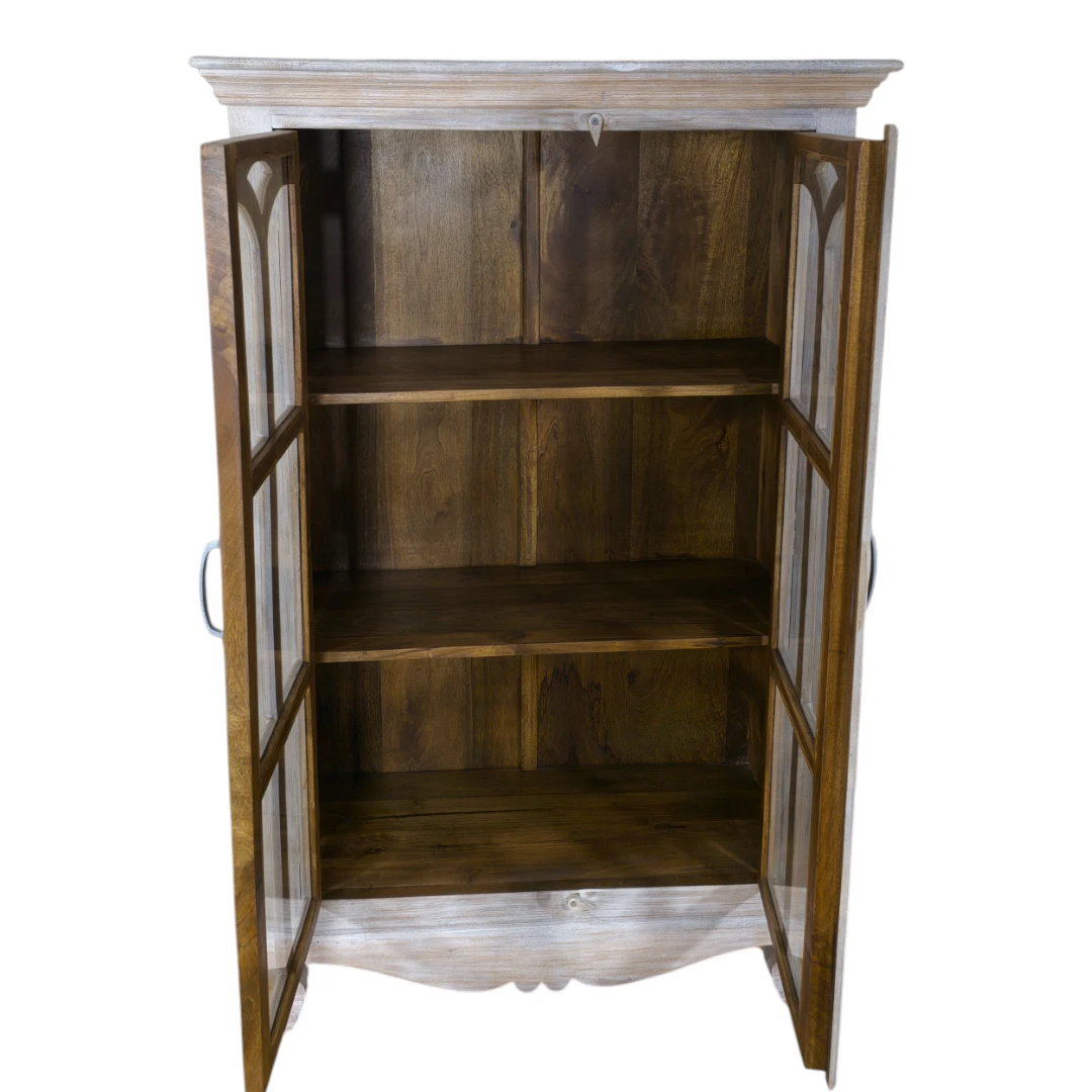 Rustic Gothic Glass Display Cabinet