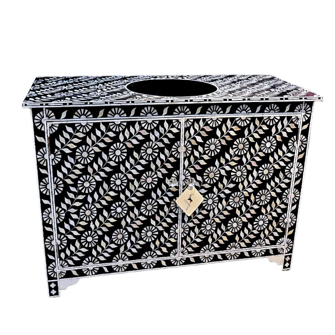 The 'Andalusian Night' Mother of Pearl Inlay Vanity Console (ليلة أندلسية)
