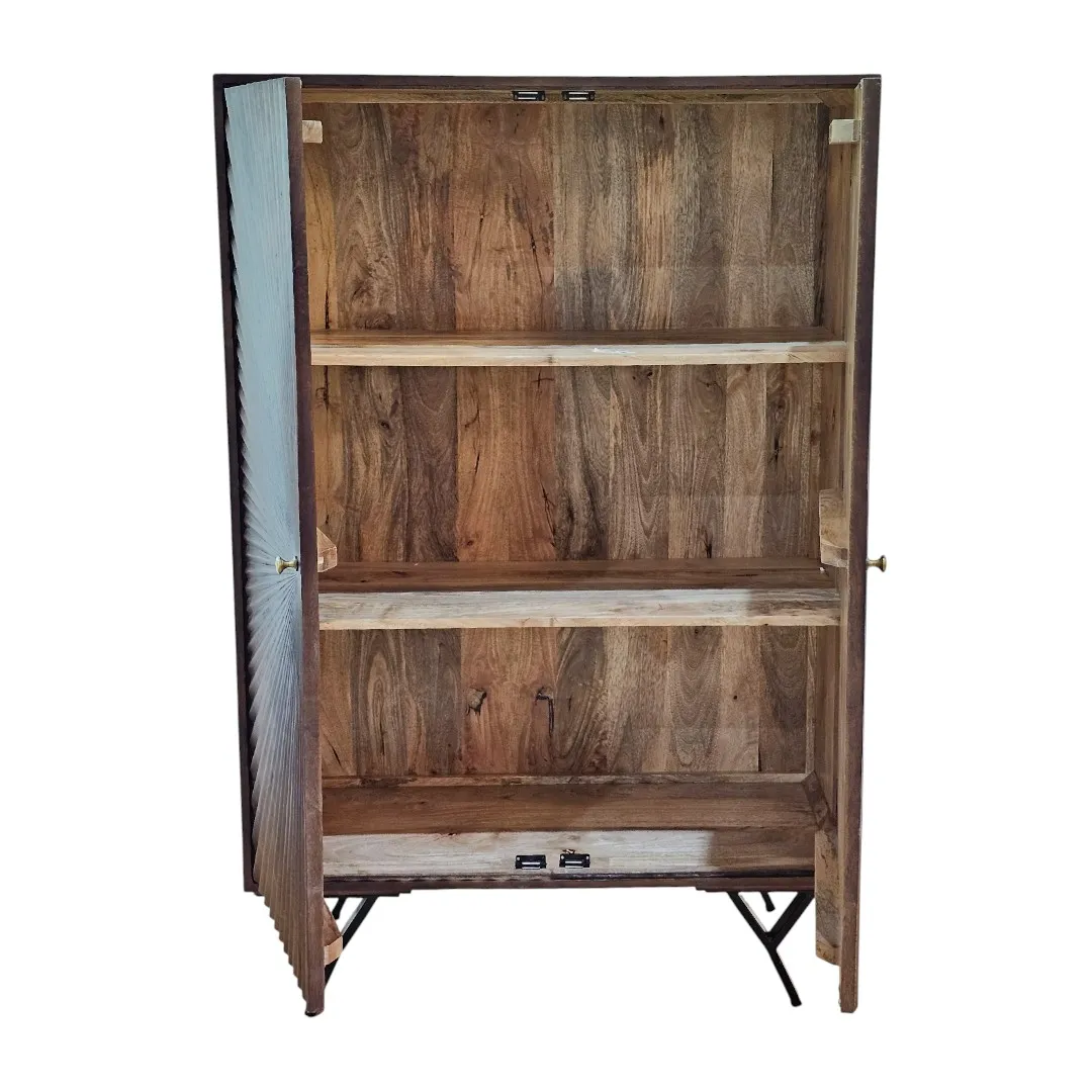 Sunbeam Carved Wood Cabinet