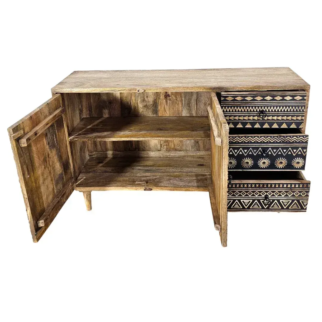 The 19th C. Berber Triptych Sideboard | خزانة البربر من القرن التاسع عشر