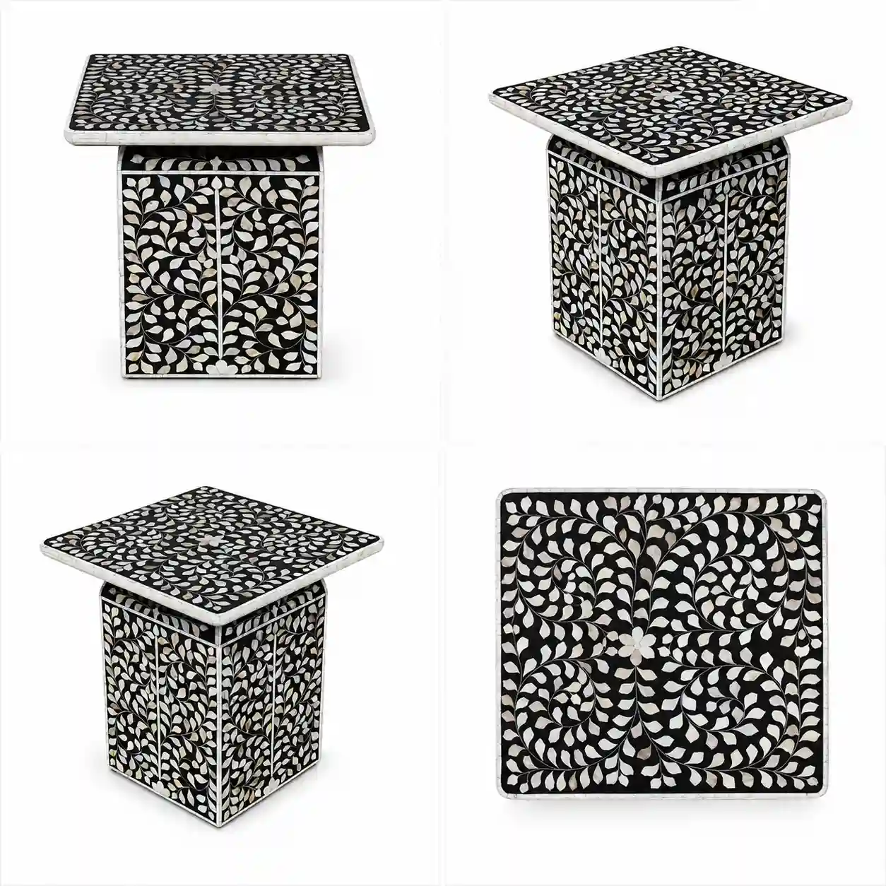 Marrakesh Vine Inlay Side Table | طاولة جانبية بنقوش مراكش