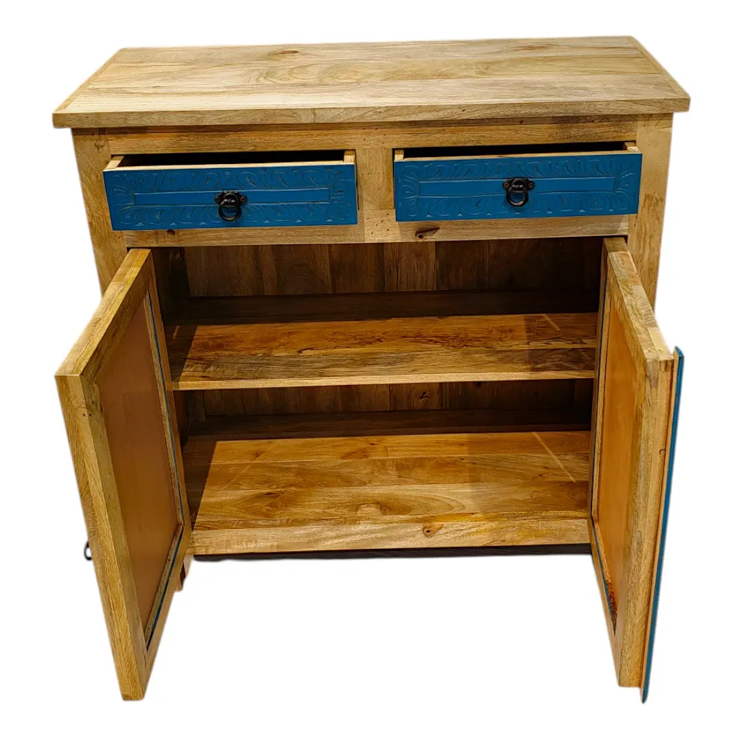 Azure Lattice Mirrored Cabinet