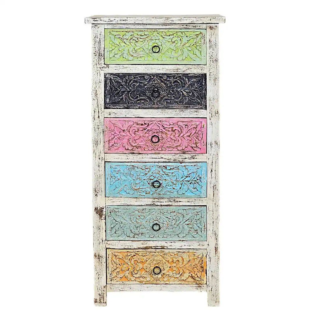 The Shekhawati Polychrome Highboy Chest