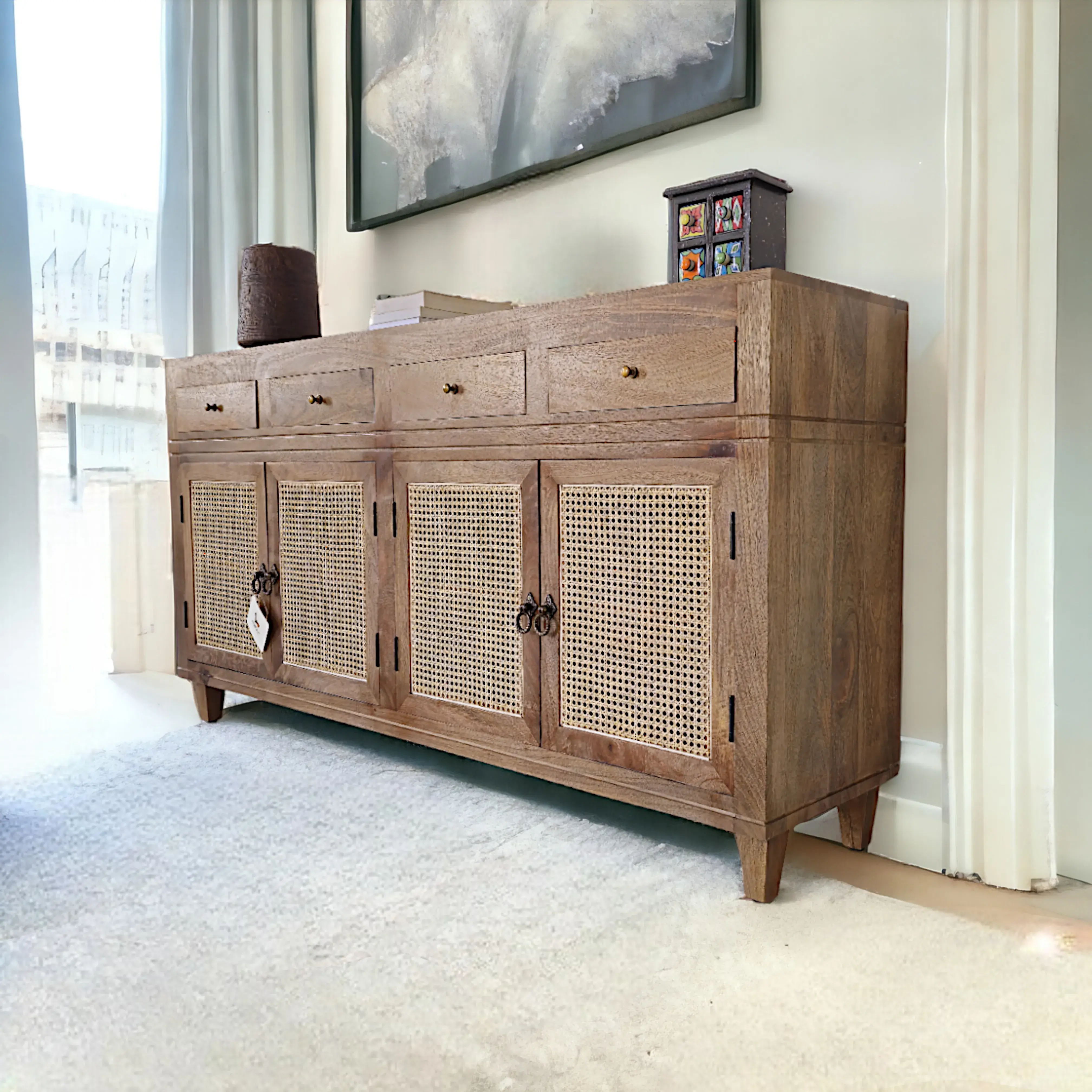 Rattan design sideboard