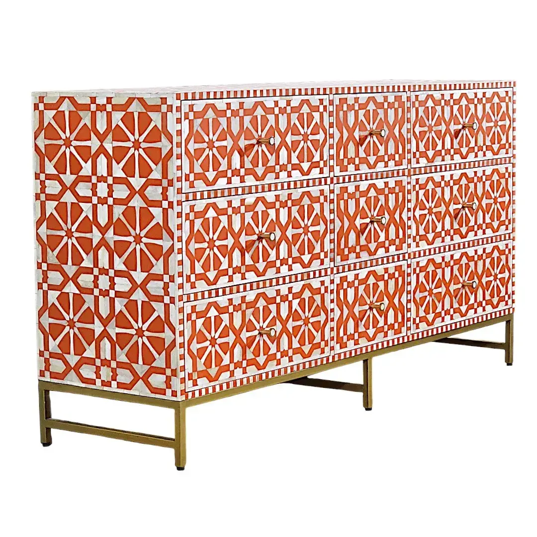 Vibrant Moroccan 9-Drawer Chest | خزانة أدراج المشرقة 9