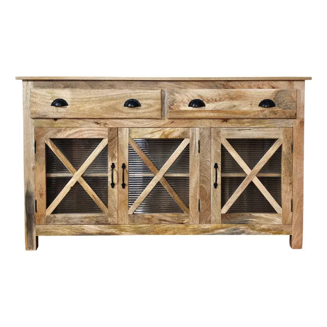 Austin Natural Wood 3-Door Sideboard