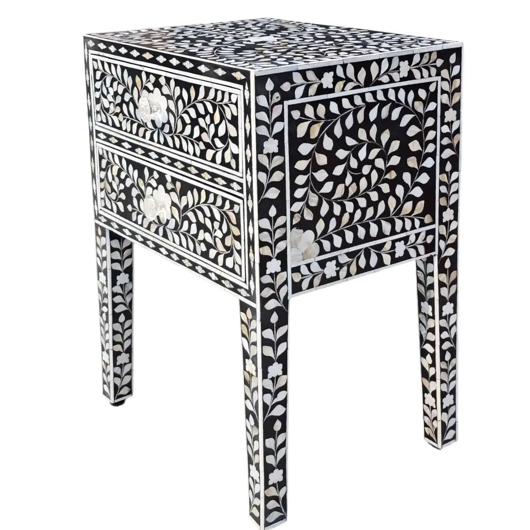 Noor Floral Inlay Side Table