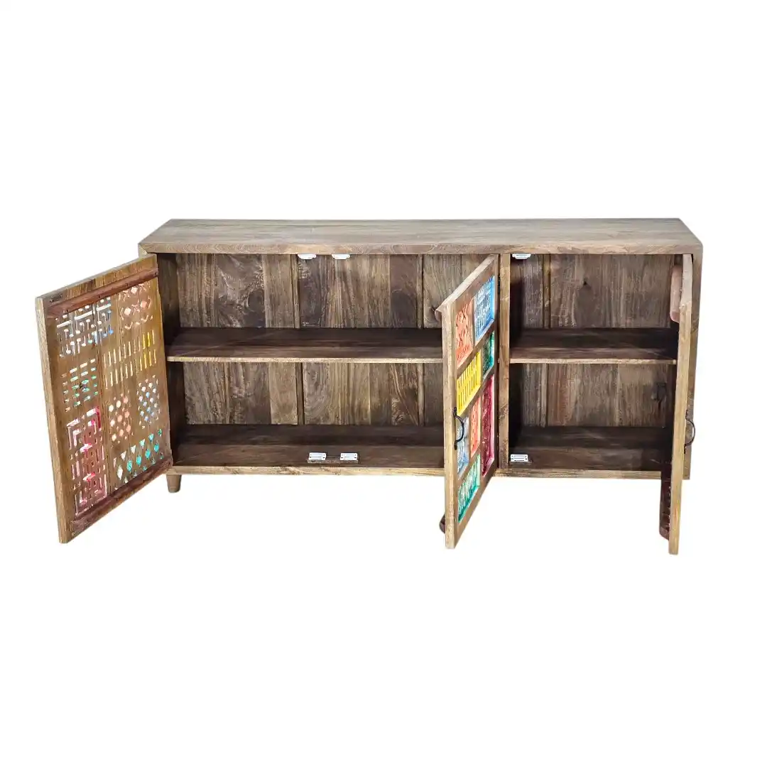 The Zarina Polychrome Jali Sideboard