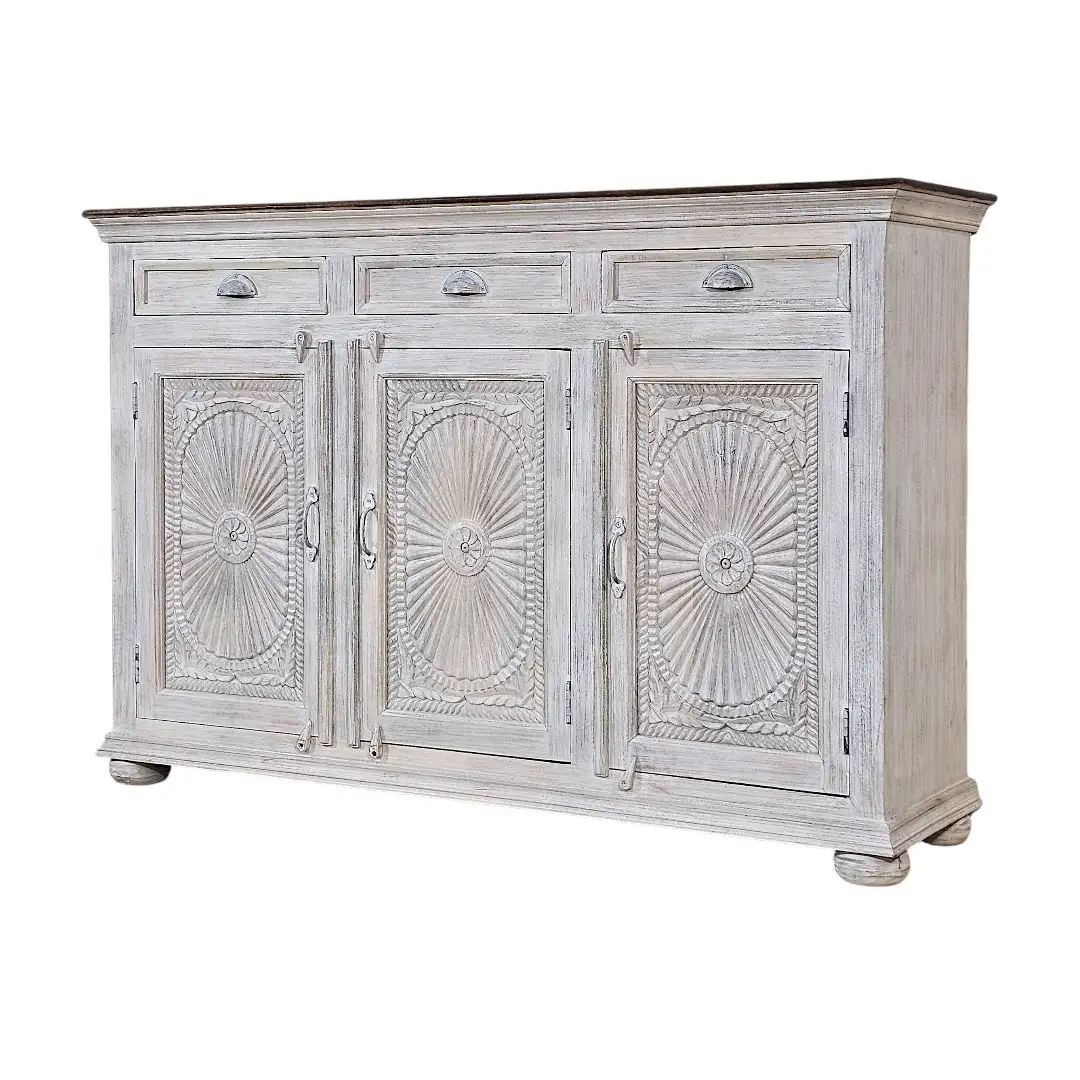 Heritage Medallion Solid Mango Buffet (Mueble de Lujo)