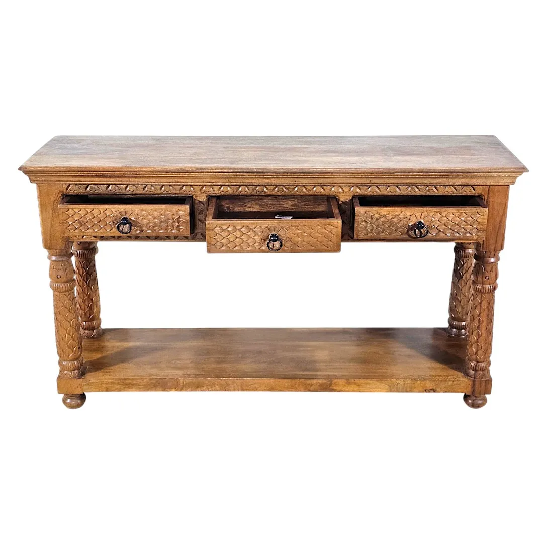 Al-Amir Hand-Carved Mango Wood Majlis Console
