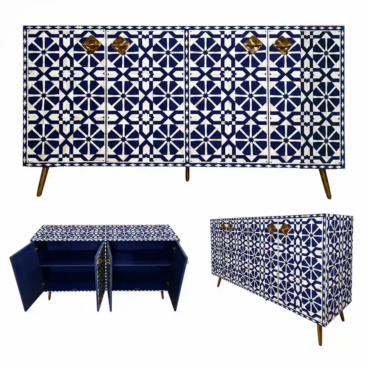 Al-Manarat Al-Andalusiyya Bone Inlay Console Credenza | منارة الأندلس
