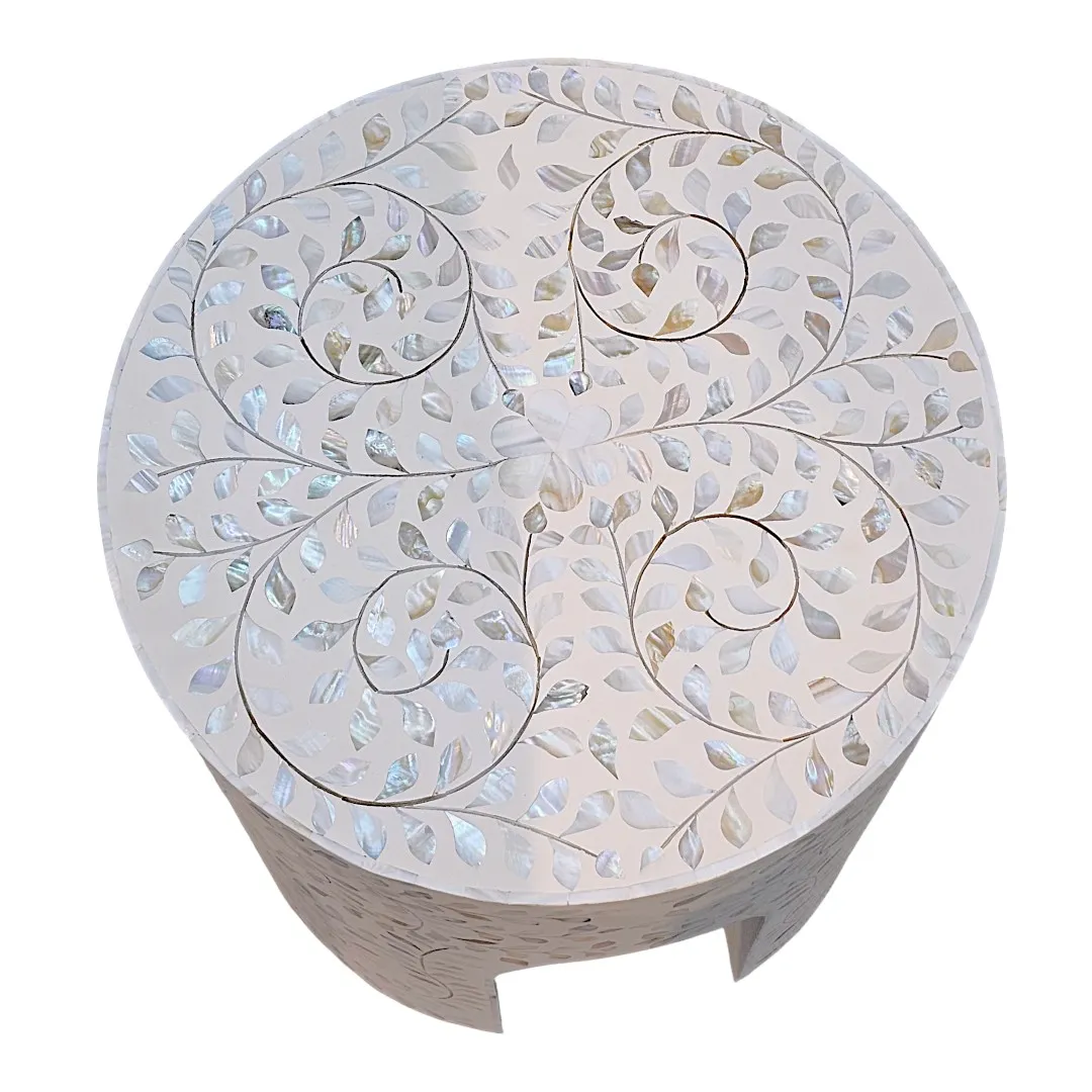 Noor Floral Inlay End Table