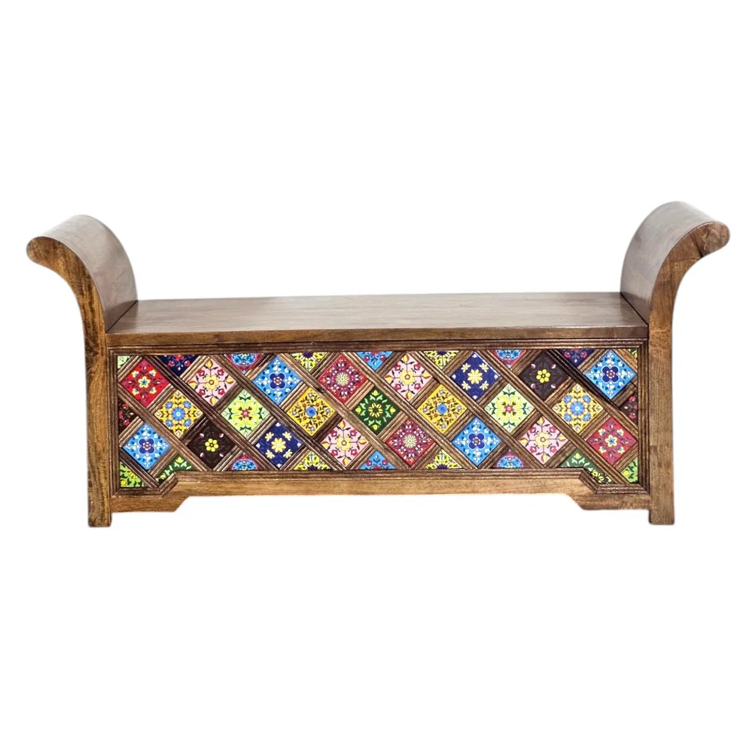 Qasr Al-Atlas Mango Wood & Azulejo Trunk (Malle d'Orient)