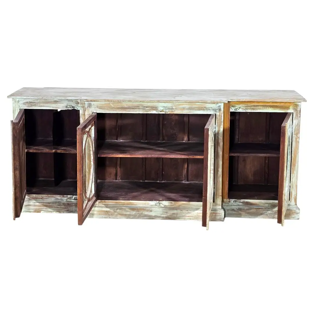 The Palladian Verdigris Mirrored Credenza