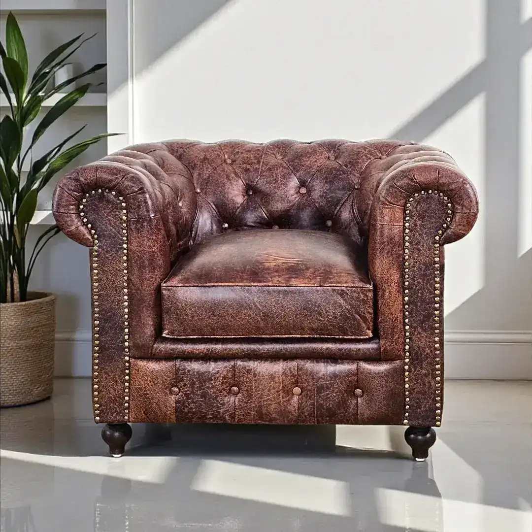 The Tufted Leather Armchair