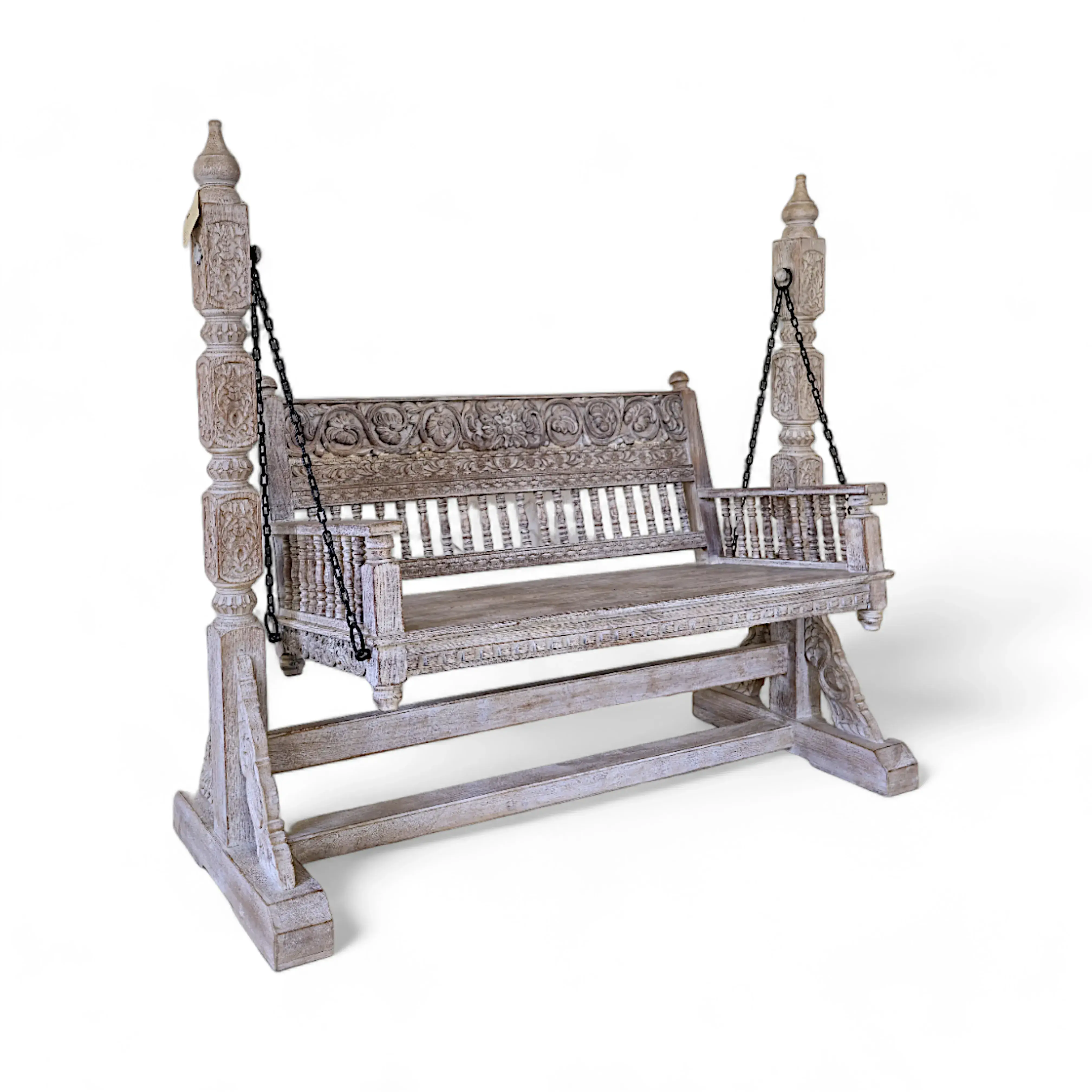 ARYA Artisanal Carved Swing Bench