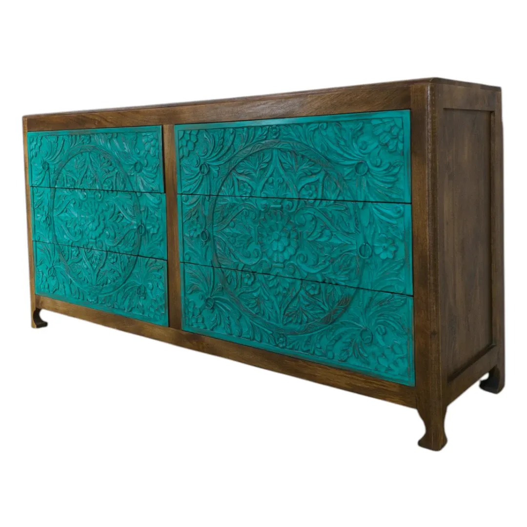 Verdant Bloom Artisan Credenza