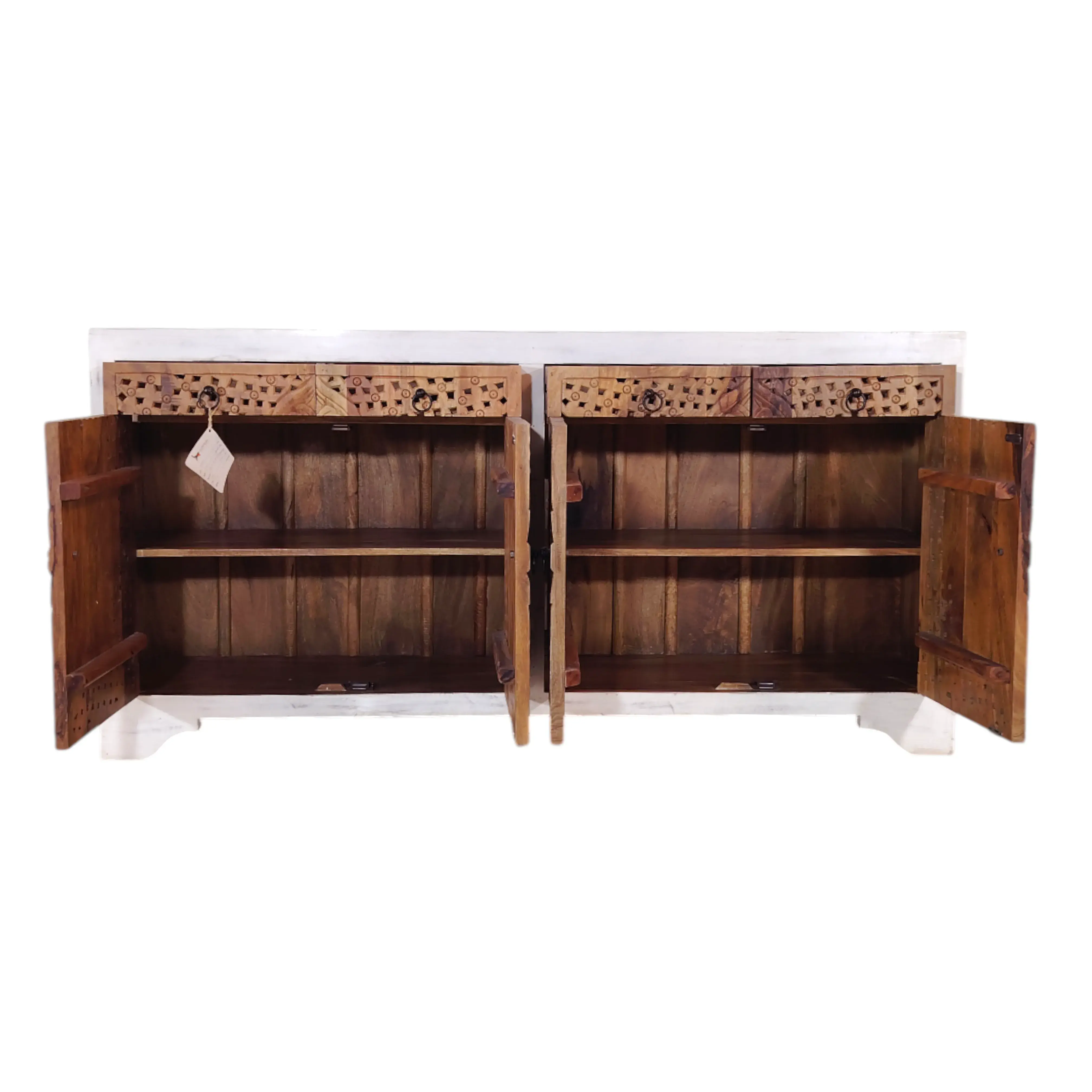 Floral Carved Wood Sideboard