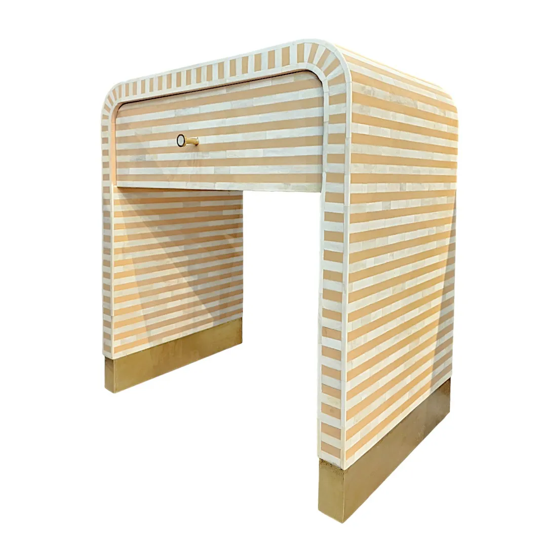 Striped Bedside Drawer | طاولة جانبية مخططة