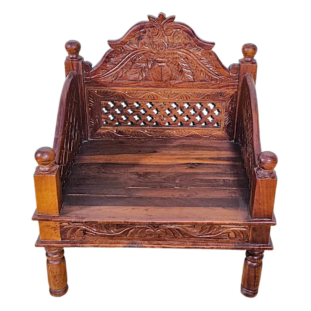 The 'Sultan's Throne' Carved Teak Wood Chair