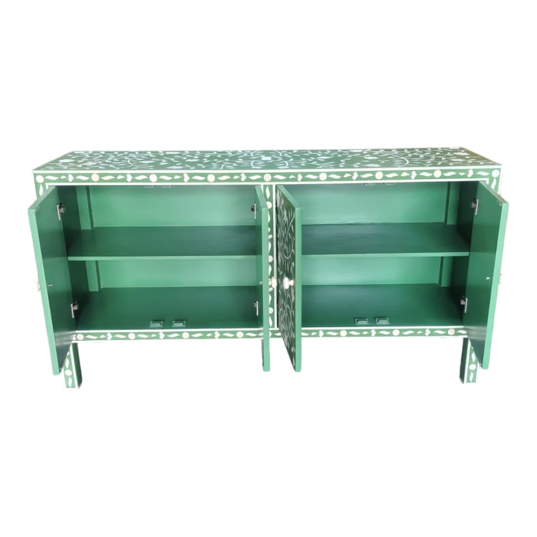 Jameela Floral Inlay 4-Door Sideboard