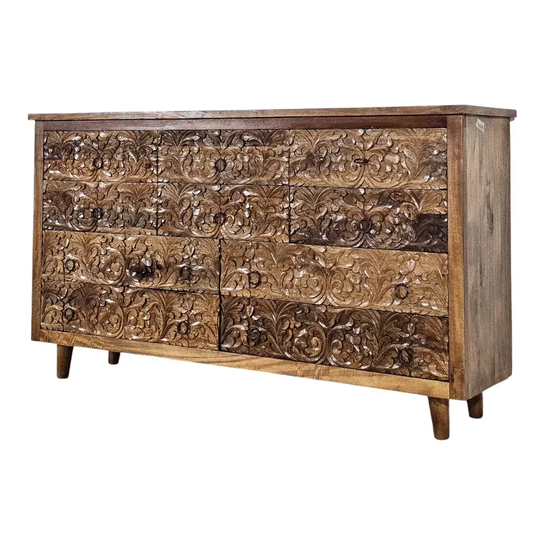Majestic Mashrabiya: 10-Drawer Floral Chest